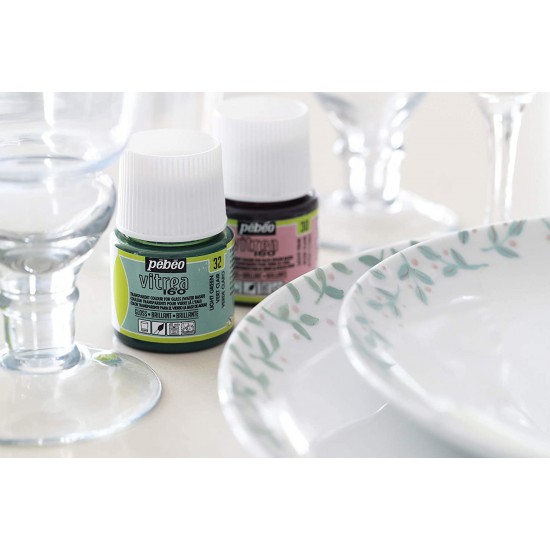 Pebeo Vitrail Glass Painting V160 Collection Set 10 x 45ml Solvent Based Paint 758461 C1